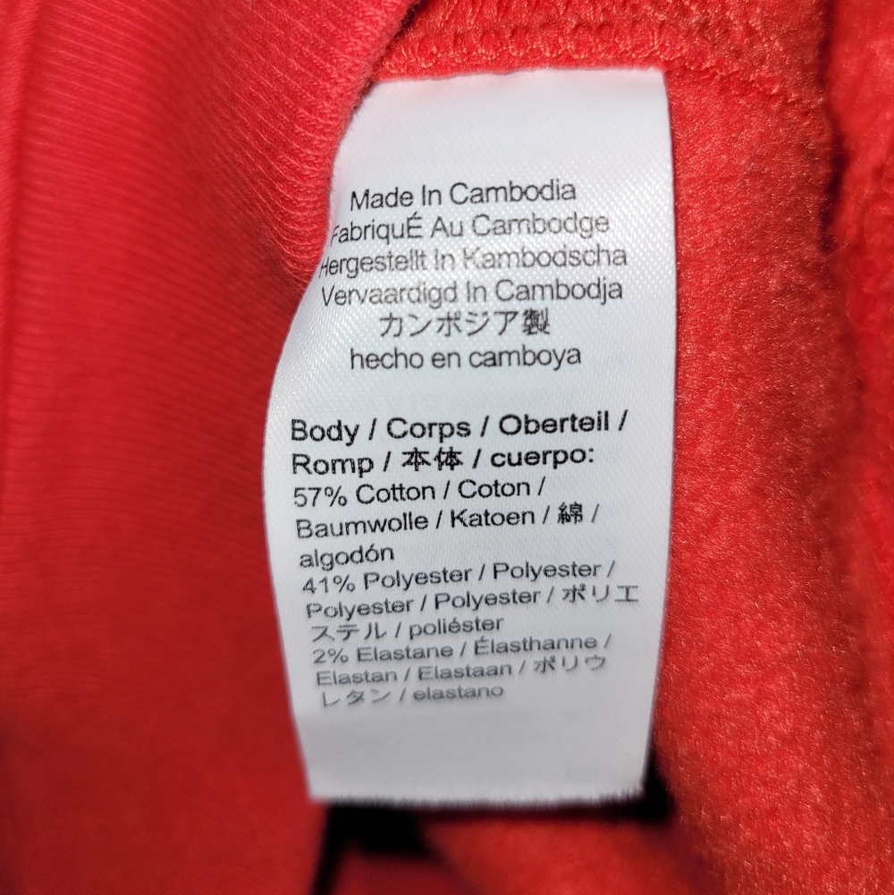 J Crew Heritage Fleece Cropped Sweatshirt with Gold Buttons Red Nautical Small - Picture 5 of 5